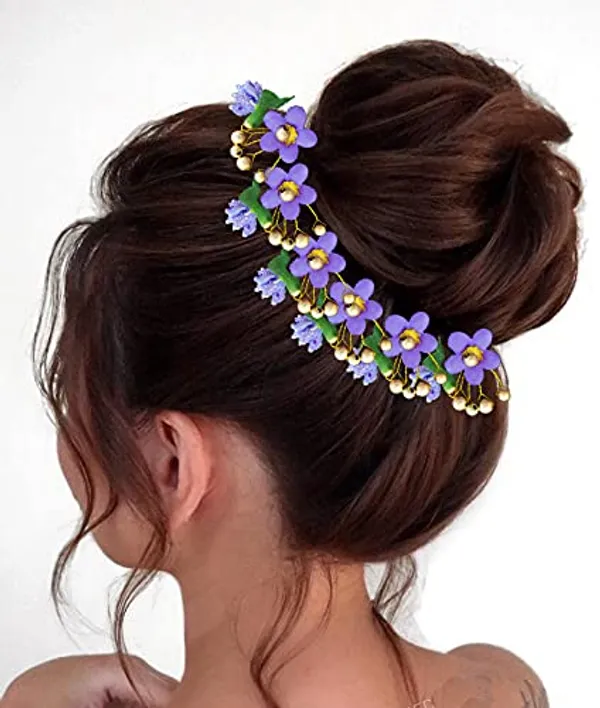 Pack_of_10_Mauve_Round_Shape_Flower_With_Golden_Pearl_Hair_Pin_For_Women_Pins