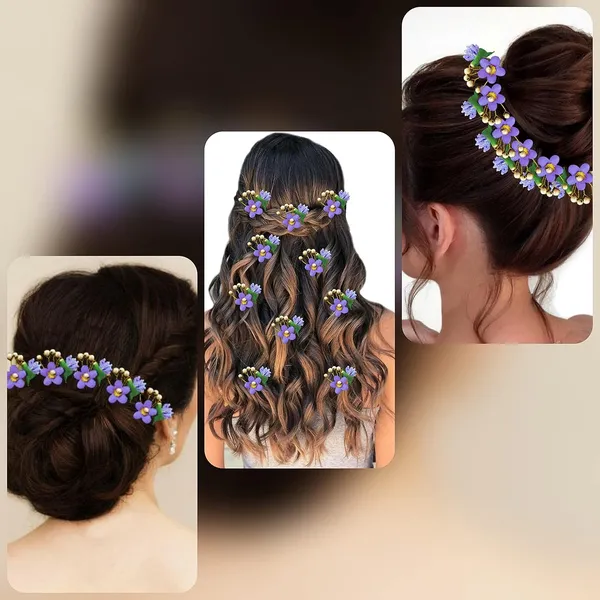 Pack_of_10_Mauve_Round_Shape_Flower_With_Golden_Pearl_Hair_Pin_For_Women_Pins