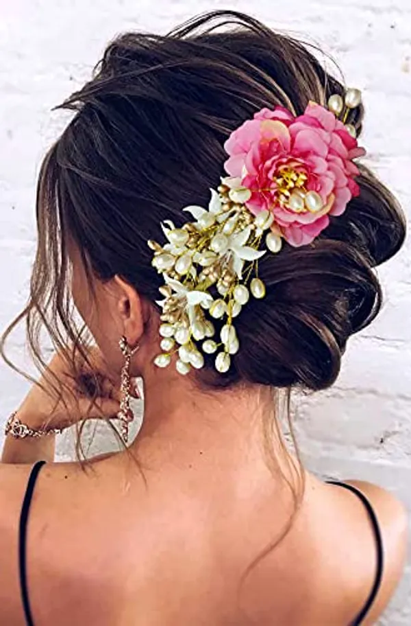 Baby_Pink_Artificial_Peony_Flower_With_Pearl_Hair_Comb_Slide,_Hair_Juda_Bun_Accessories_For_Girls_&_Women_(14_X_8_X_4_Cm)