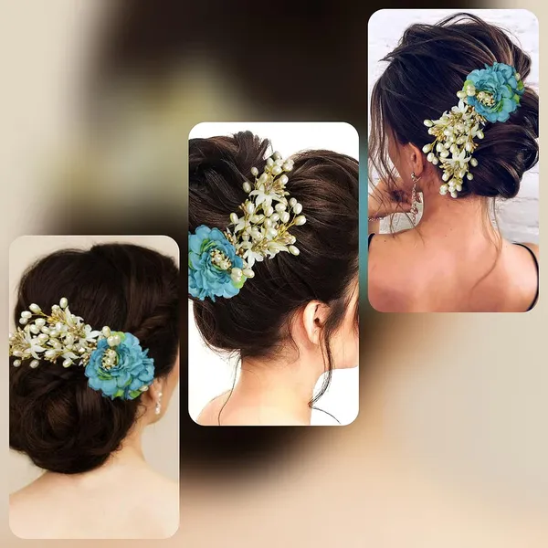 Blue_Artificial_Peony_Flower_With_Pearl_Hair_Comb_Slide,_Hair_Juda_Bun_Accessories_For_Girls_&_Women_(14_X_8_X_4_Cm)