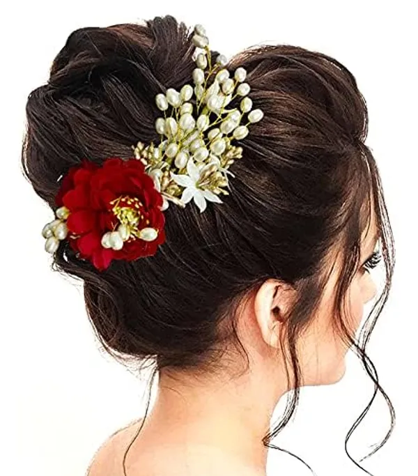 Red_Artificial_Peony_Flower_With_Pearl_Hair_Comb_Slide,_Hair_Juda_Bun_Accessories_For_Girls_&_Women_(14_X_8_X_4_Cm)