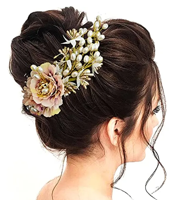 Peach_Artificial_Peony_Flower_With_Pearl_Hair_Comb_Slide,_Hair_Juda_Bun_Accessories_For_Girls_&_Women_(14_X_8_X_4_Cm)