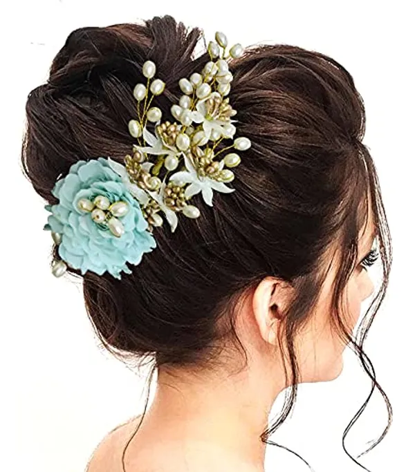 Rama_Green_Artificial_Peony_Flower_With_Pearl_Hair_Accessories_And_Hairpin_For_Women_(14_X_8_X_4_Cm)