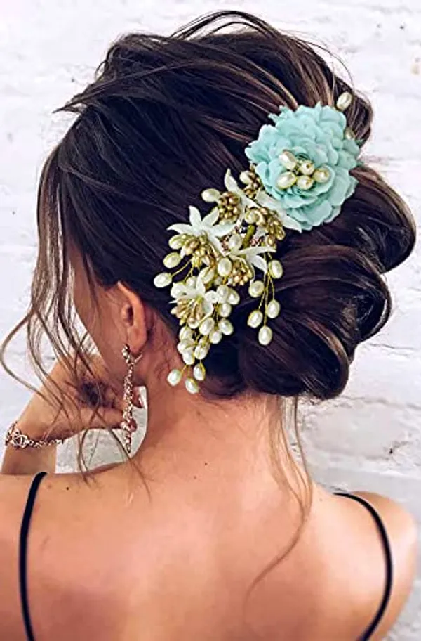 Rama_Green_Artificial_Peony_Flower_With_Pearl_Hair_Accessories_And_Hairpin_For_Women_(14_X_8_X_4_Cm)