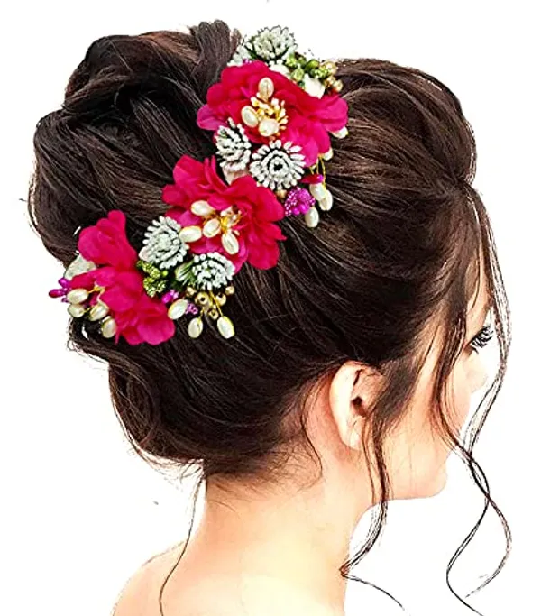Dark_Pink_Artificial_Flowery_Hair_Accessories_For_Women_(14_X_8_X_4_Cm)