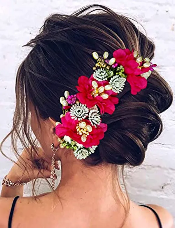 Dark_Pink_Artificial_Flowery_Hair_Accessories_For_Women_(14_X_8_X_4_Cm)