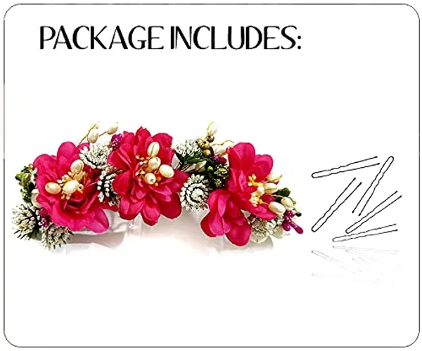Dark_Pink_Artificial_Flowery_Hair_Accessories_For_Women_(14_X_8_X_4_Cm)