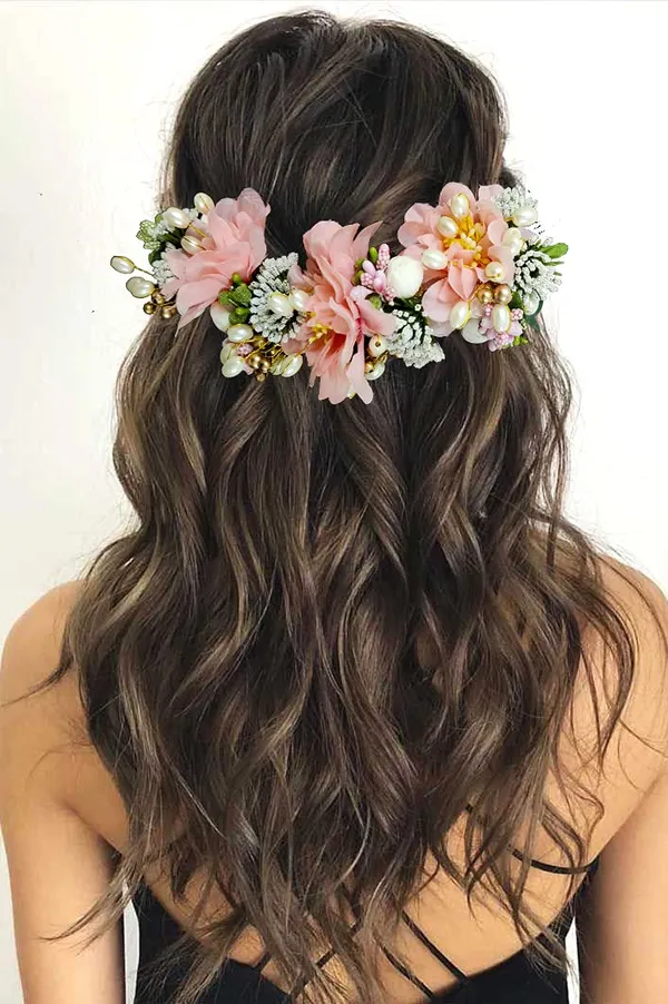 Peach_Artificial_Flowery_Hair_Accessories_For_Women_(14_X_8_X_4_Cm)