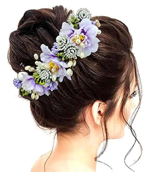 Purple_Artificial_Flowery_Hair_Accessories_For_Women_(14_X_8_X_4_Cm)