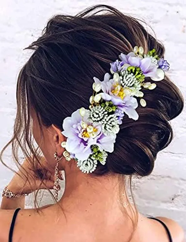 Purple_Artificial_Flowery_Hair_Accessories_For_Women_(14_X_8_X_4_Cm)