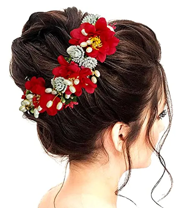 Red_Artificial_Flowery_Hair_Accessories_For_Women_(14_X_8_X_4_Cm)