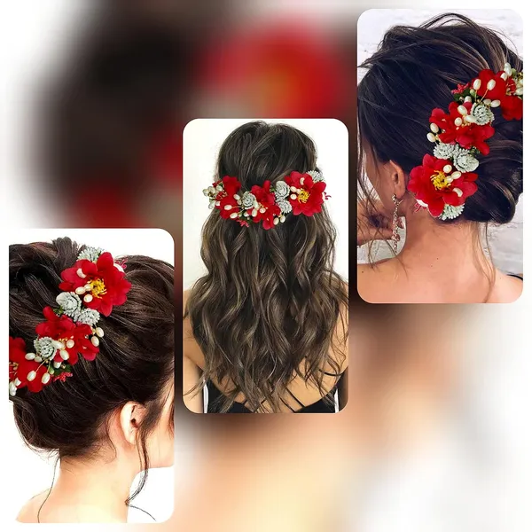 Red_Artificial_Flowery_Hair_Accessories_For_Women_(14_X_8_X_4_Cm)