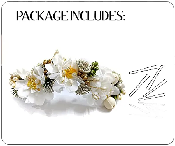White_Artificial_Flowery_Hair_Accessories_For_Women_(14_X_8_X_4_Cm)