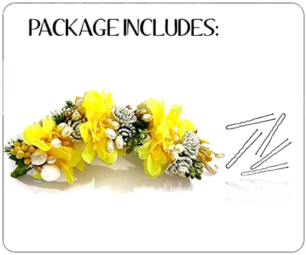 Yellow_Artificial_Flowery_Hair_Accessories_For_Women_(14_X_8_X_4_Cm)