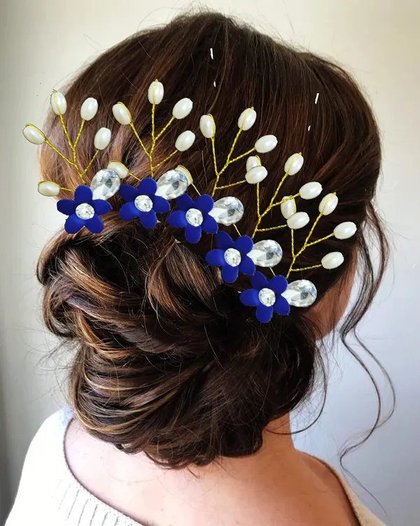 Blue_Artificial_Flower_With_Pearls_Hair_Pin_For_Women_&_Girls_(14_X_8_X_4_Cm)