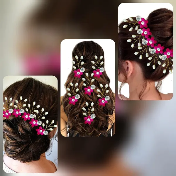 Dark_Pink_Artificial_Flower_With_Pearls_Hair_Pin_For_Women_&_Girls_(14_X_8_X_4_Cm)