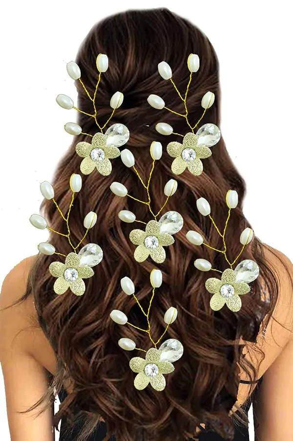 Golden_Artificial_Flower_With_Pearls_Hair_Pin_For_Women_&_Girls_(14_X_8_X_4_Cm)