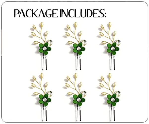 Green_Artificial_Flower_With_Pearls_Hair_Pin_For_Women_&_Girls_(14_X_8_X_4_Cm)