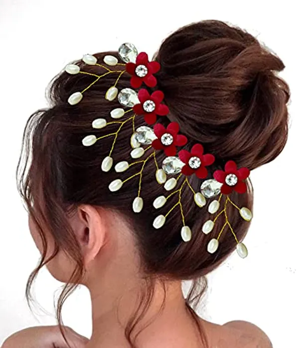 Maroon_Artificial_Flower_With_Pearls_Hair_Pin_For_Women_&_Girls_(14_X_8_X_4_Cm)