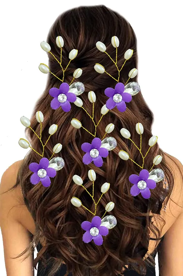 Mauve_Artificial_Flower_With_Pearls_Hair_Pin_For_Women_&_Girls_(14_X_8_X_4_Cm)