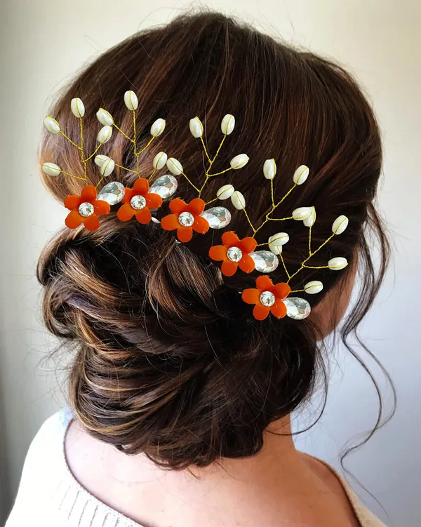 Orange_Artificial_Flower_With_Pearls_Hair_Pin_For_Women_&_Girls_(14_X_8_X_4_Cm)