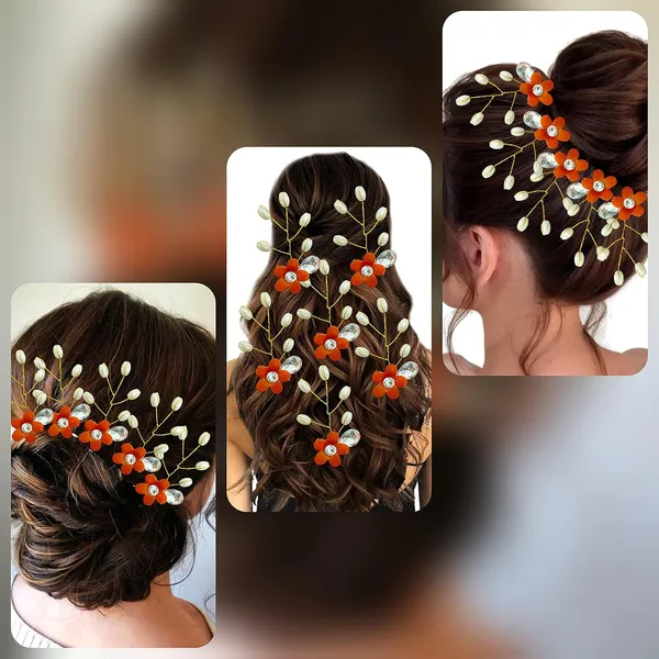 Orange_Artificial_Flower_With_Pearls_Hair_Pin_For_Women_&_Girls_(14_X_8_X_4_Cm)