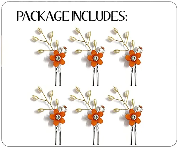 Orange_Artificial_Flower_With_Pearls_Hair_Pin_For_Women_&_Girls_(14_X_8_X_4_Cm)