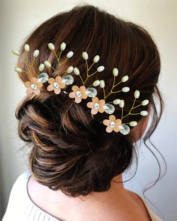 Peach_Artificial_Flower_With_Pearls_Hair_Pin_For_Women_&_Girls_(14_X_8_X_4_Cm)