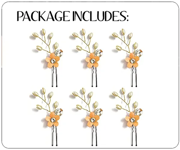 Peach_Artificial_Flower_With_Pearls_Hair_Pin_For_Women_&_Girls_(14_X_8_X_4_Cm)