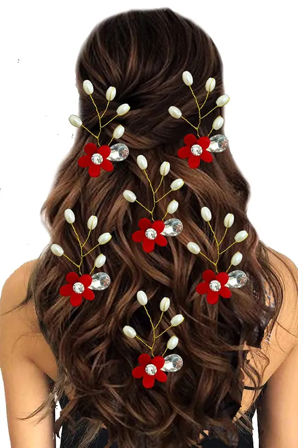 Red_Artificial_Flower_With_Pearls_Hair_Pin_For_Women_&_Girls_(14_X_8_X_4_Cm)