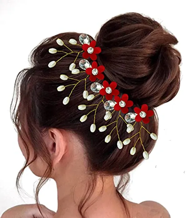 Red_Artificial_Flower_With_Pearls_Hair_Pin_For_Women_&_Girls_(14_X_8_X_4_Cm)