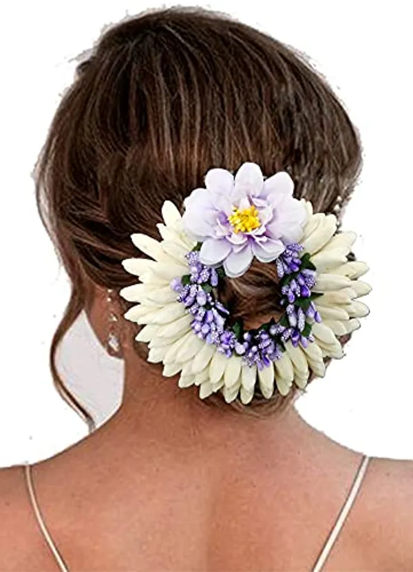Purple_Artificial_Rose_With_Pollen_Flower_Rounded_Hair_Pin_(14_X_8_X_4_Cm)