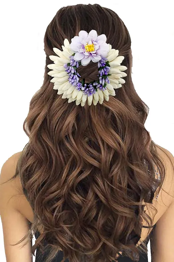 Purple_Artificial_Rose_With_Pollen_Flower_Rounded_Hair_Pin_(14_X_8_X_4_Cm)