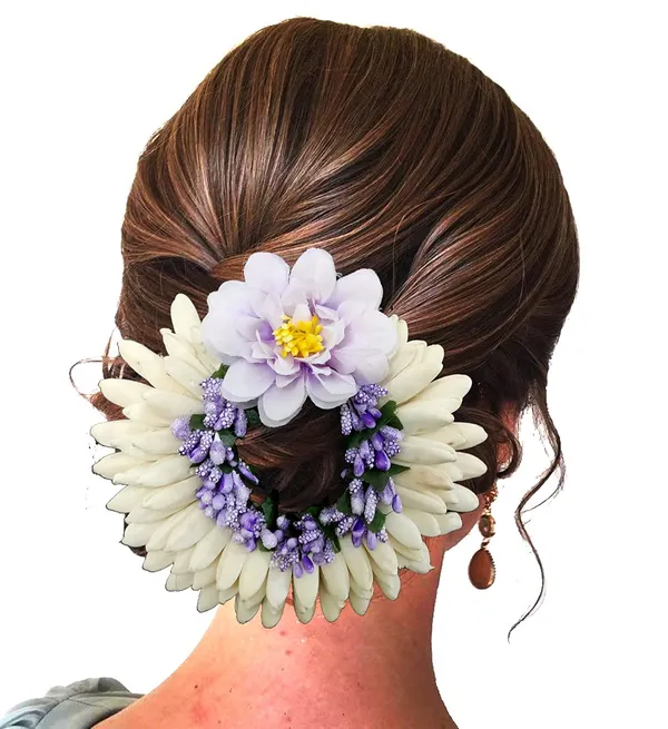 Purple_Artificial_Rose_With_Pollen_Flower_Rounded_Hair_Pin_(14_X_8_X_4_Cm)