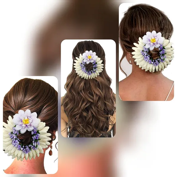 Purple_Artificial_Rose_With_Pollen_Flower_Rounded_Hair_Pin_(14_X_8_X_4_Cm)