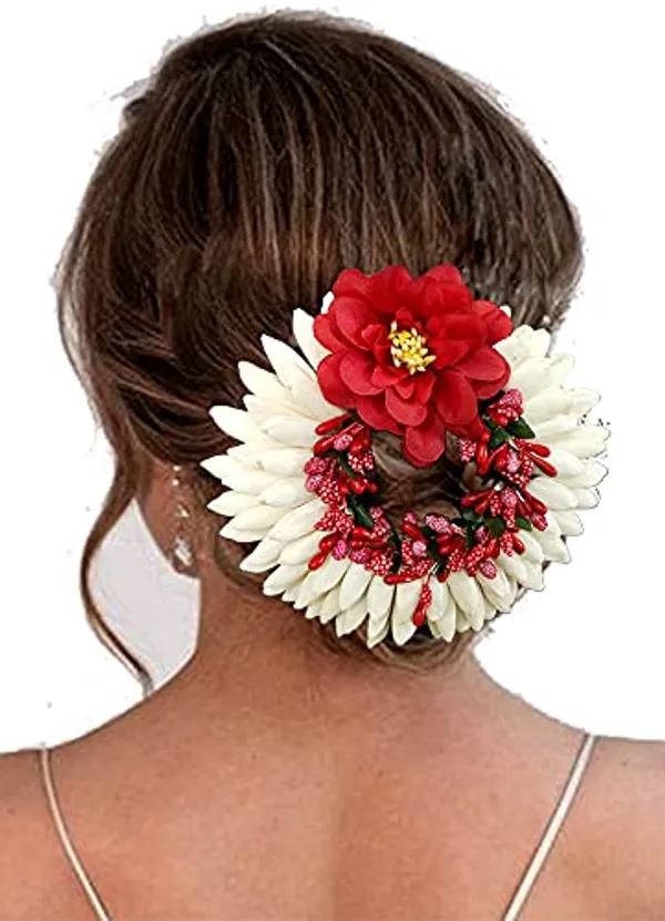 Red_Artificial_Rose_With_Lily_Flower_Rounded_Hair_Accessories_And_Hairpin_(14_X_8_X_4_Cm)