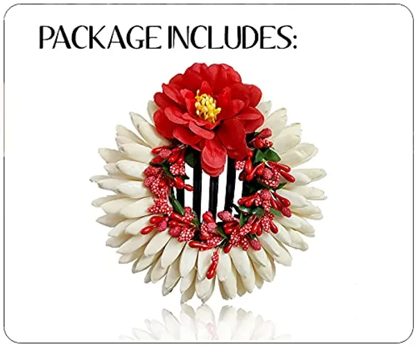 Red_Artificial_Rose_With_Lily_Flower_Rounded_Hair_Accessories_And_Hairpin_(14_X_8_X_4_Cm)