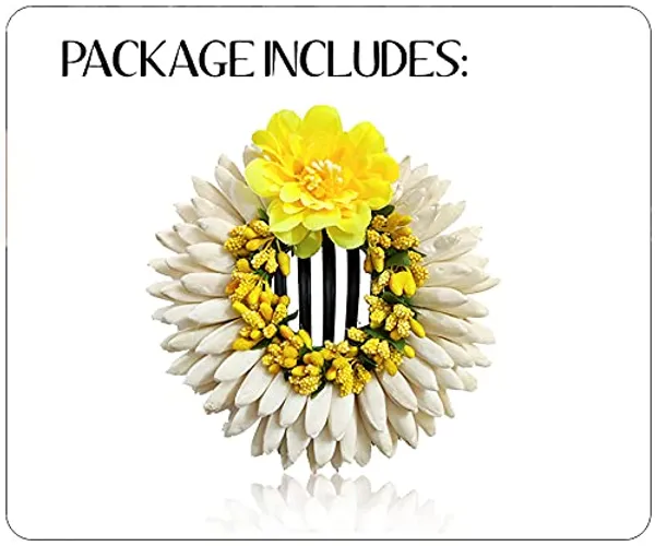 Yellow_Artificial_Rose_With_Pollen_Flower_Rounded_Hair_Pin_(14_X_8_X_4_Cm)