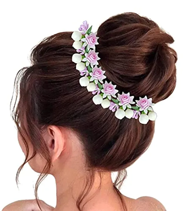 Baby_Pink_Attractive_Artificial_Small_Rose_Flower_With_Mogra_Bridal_Wedding_Hair_Accessories_For_Women_&_Girls_(14_X_8_X_1_Cm)