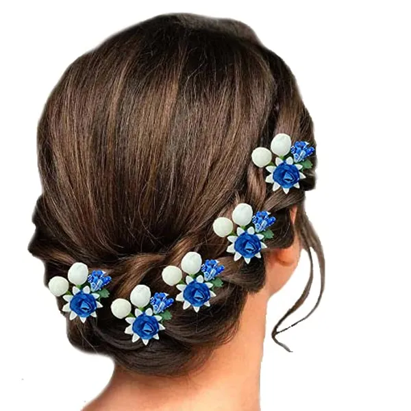 Blue_Artificial_Small_Rose_Flower_With_Mogra_Hair_Pin_Accessories_For_Women_&_Girls_(Pak_Of_8_Pins)_(14_X_8_X_1_Cm)