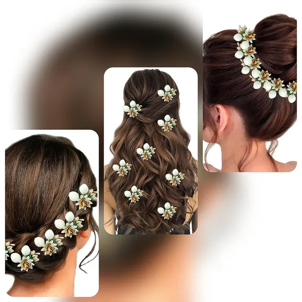 Golden_Artificial_Small_Rose_Flower_With_Mogra_Hair_Pin_Accessories_For_Women_&_Girls_(Pak_Of_8_Pins)_(14_X_8_X_1_Cm)