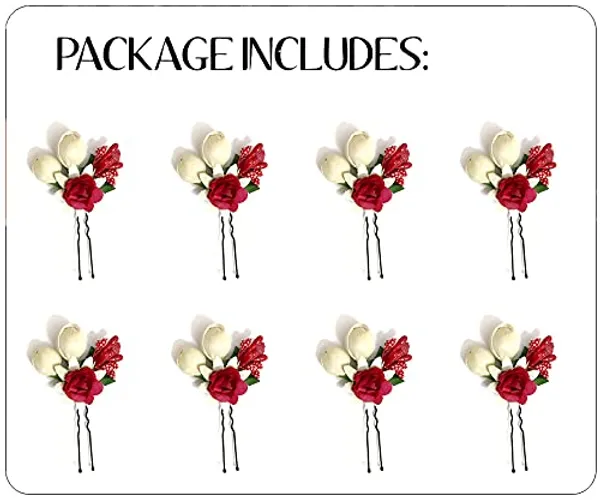 Maroon_Artificial_Small_Rose_Flower_With_Mogra_Hair_Pin_Accessories_For_Women_&_Girls_(Pak_Of_8_Pins)_(14_X_8_X_1_Cm)
