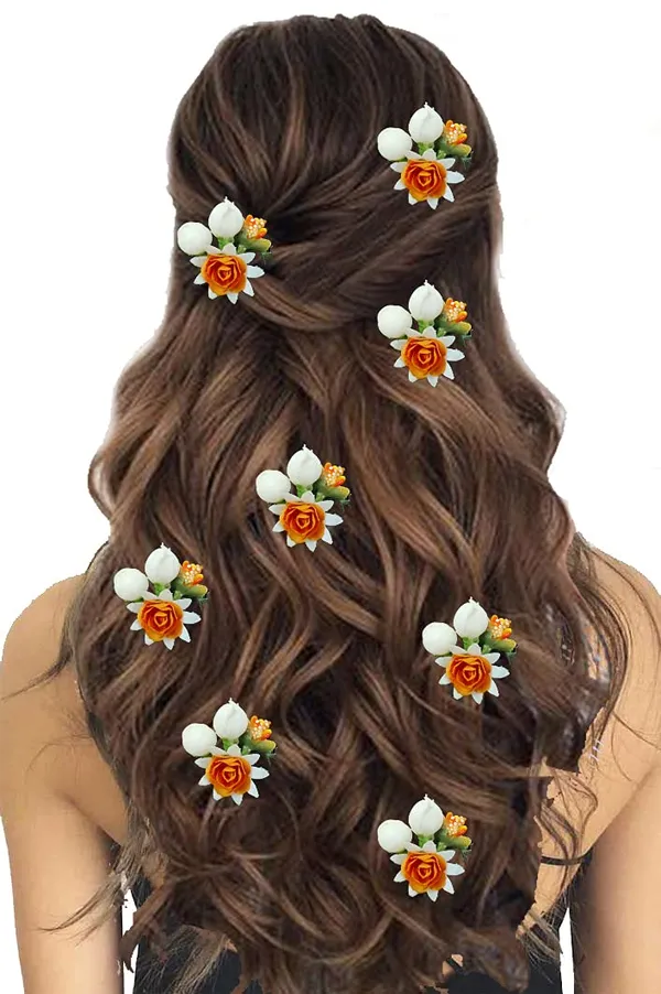 Orange_Attractive_Artificial_Small_Rose_Flower_With_Mogra_Bridal_Wedding_Hair_Accessories_For_Women_&_Girls_(14_X_8_X_1_Cm)