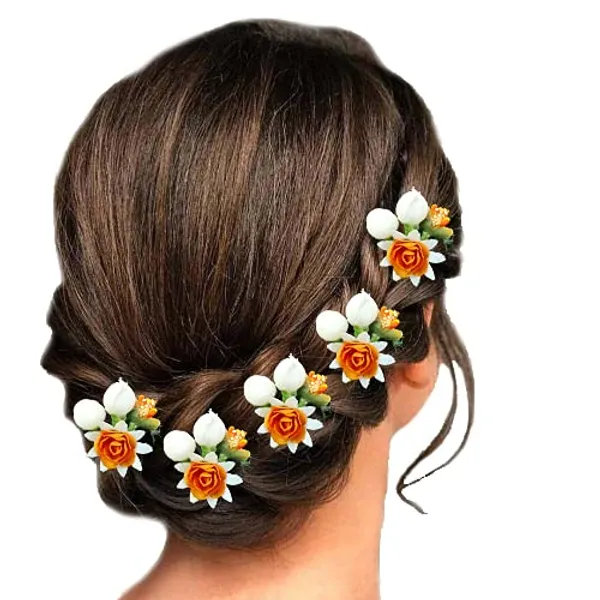 Orange_Attractive_Artificial_Small_Rose_Flower_With_Mogra_Bridal_Wedding_Hair_Accessories_For_Women_&_Girls_(14_X_8_X_1_Cm)