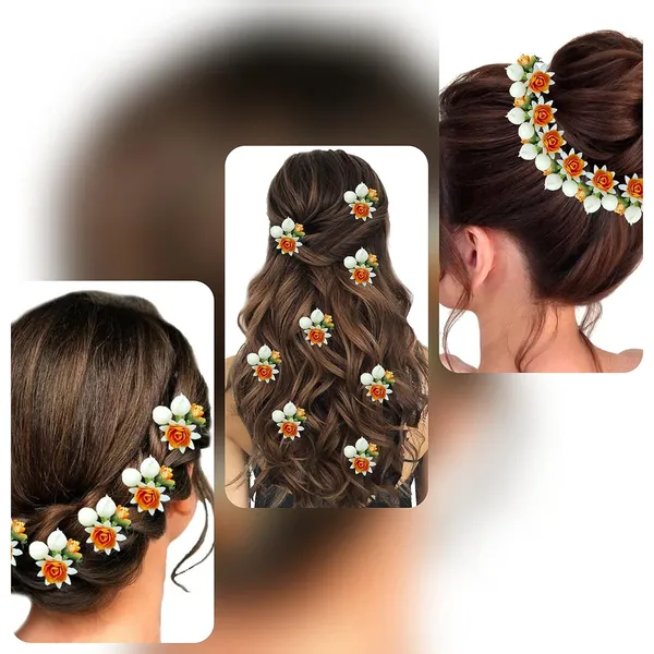 Orange_Attractive_Artificial_Small_Rose_Flower_With_Mogra_Bridal_Wedding_Hair_Accessories_For_Women_&_Girls_(14_X_8_X_1_Cm)