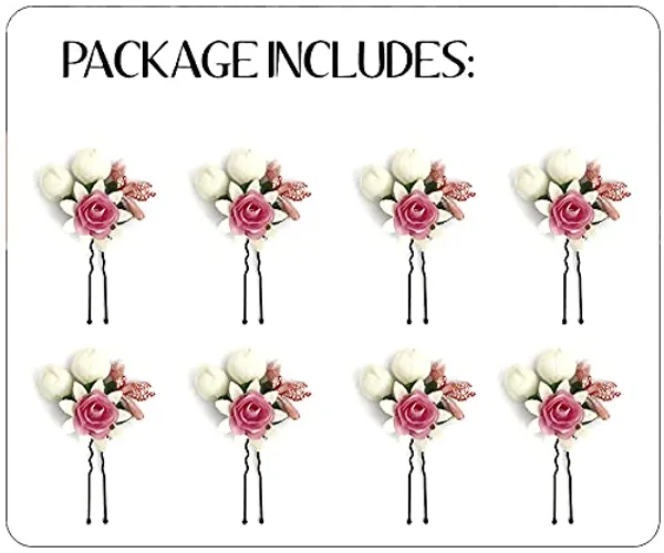 Peach_Artificial_Small_Rose_Flower_With_Mogra_Hair_Pin_Accessories_For_Women_&_Girls_(Pak_Of_8_Pins)_(14_X_8_X_1_Cm)