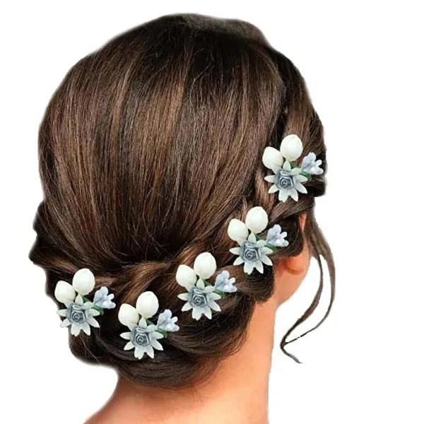 Silver_Artificial_Small_Rose_Flower_With_Mogra_Hair_Pin_Accessories_For_Women_&_Girls_(Pak_Of_8_Pins)_(14_X_8_X_1_Cm)