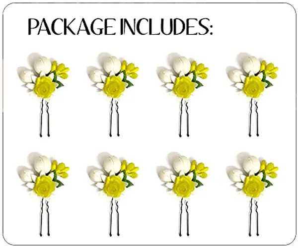 Yellow_Artificial_Small_Rose_Flower_With_Mogra_Hair_Pin_Accessories_For_Women_&_Girls_(Pak_Of_8_Pins)_(14_X_8_X_1_Cm)