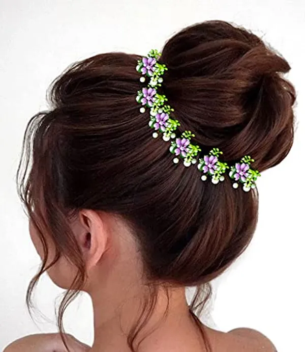 Pack_of_10_Baby_Pink_Artificial_Round_Shape_Small_Flower_With_Mogra_Hair_Pin_Accessories_For_Women
