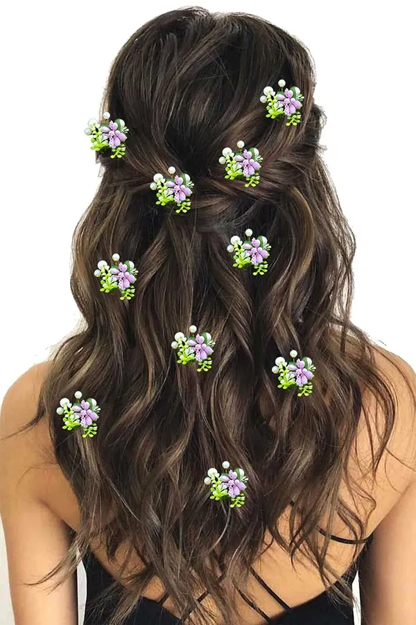Pack_of_10_Baby_Pink_Artificial_Round_Shape_Small_Flower_With_Mogra_Hair_Pin_Accessories_For_Women